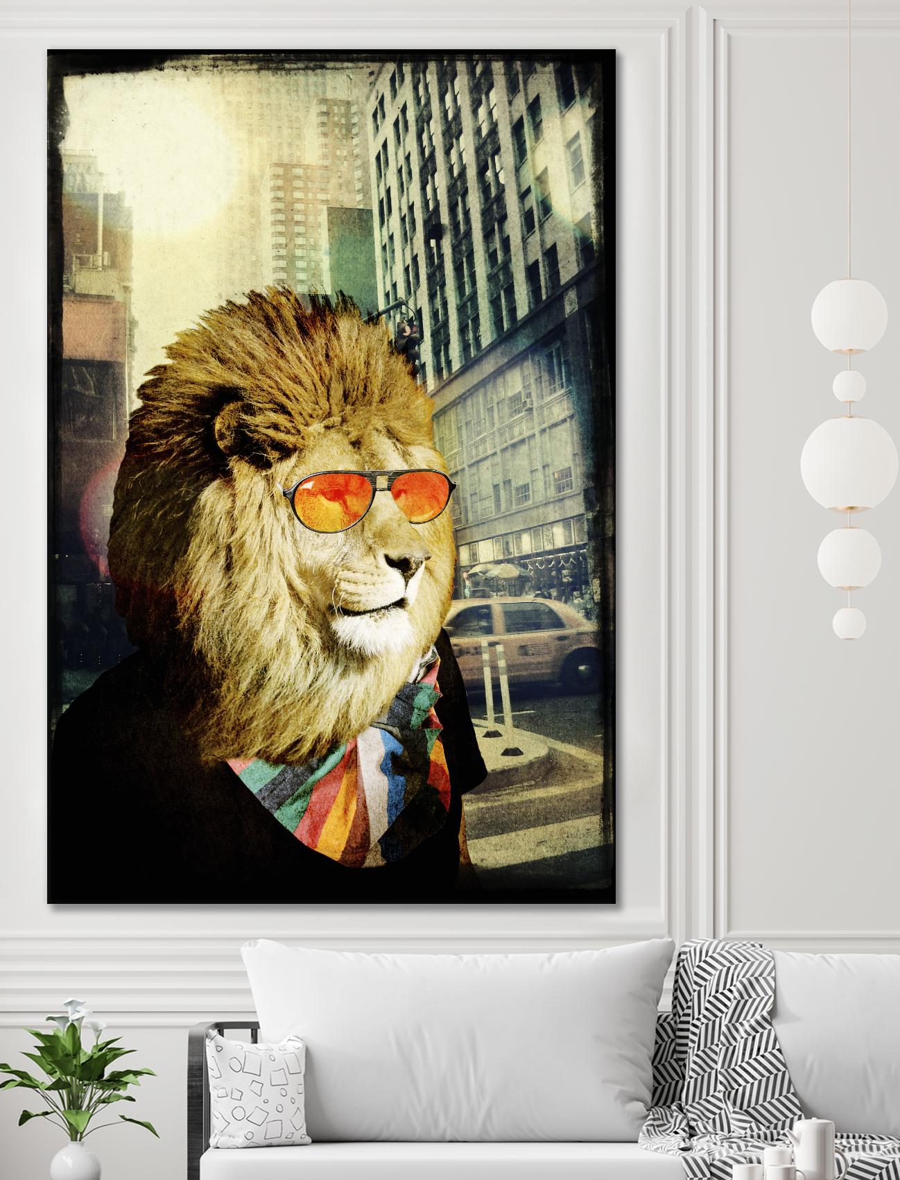 King Lion of the Urban Jungle by GI ArtLab on GIANT ART - brown contemporary