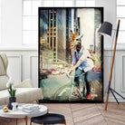 Giraffe on a Bike by GI ArtLab on GIANT ART - black contemporary