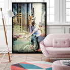 Giraffe on a Bike by GI ArtLab on GIANT ART - black contemporary