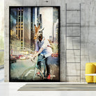 Giraffe on a Bike by GI ArtLab on GIANT ART - black contemporary