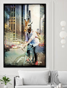Giraffe on a Bike by GI ArtLab on GIANT ART - black contemporary