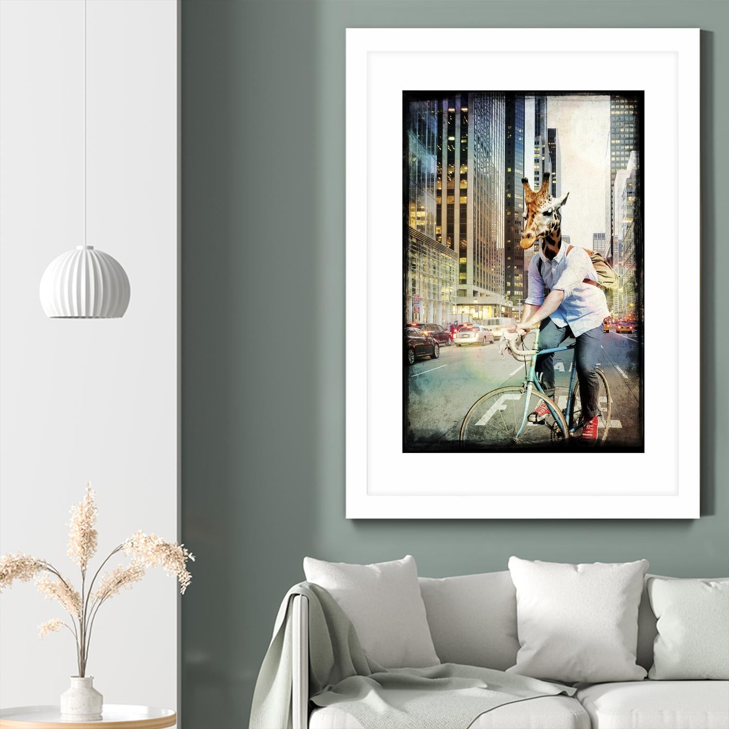 Giraffe on a Bike by GI ArtLab on GIANT ART - black contemporary