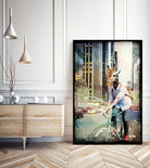 Giraffe on a Bike by GI ArtLab on GIANT ART - black contemporary