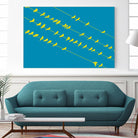 Birds on Wires by GI ArtLab on GIANT ART - yellow abstract