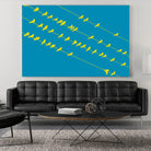 Birds on Wires by GI ArtLab on GIANT ART - yellow abstract