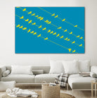 Birds on Wires by GI ArtLab on GIANT ART - yellow abstract