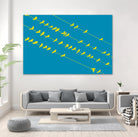 Birds on Wires by GI ArtLab on GIANT ART - yellow abstract