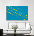 Birds on Wires by GI ArtLab on GIANT ART - yellow abstract