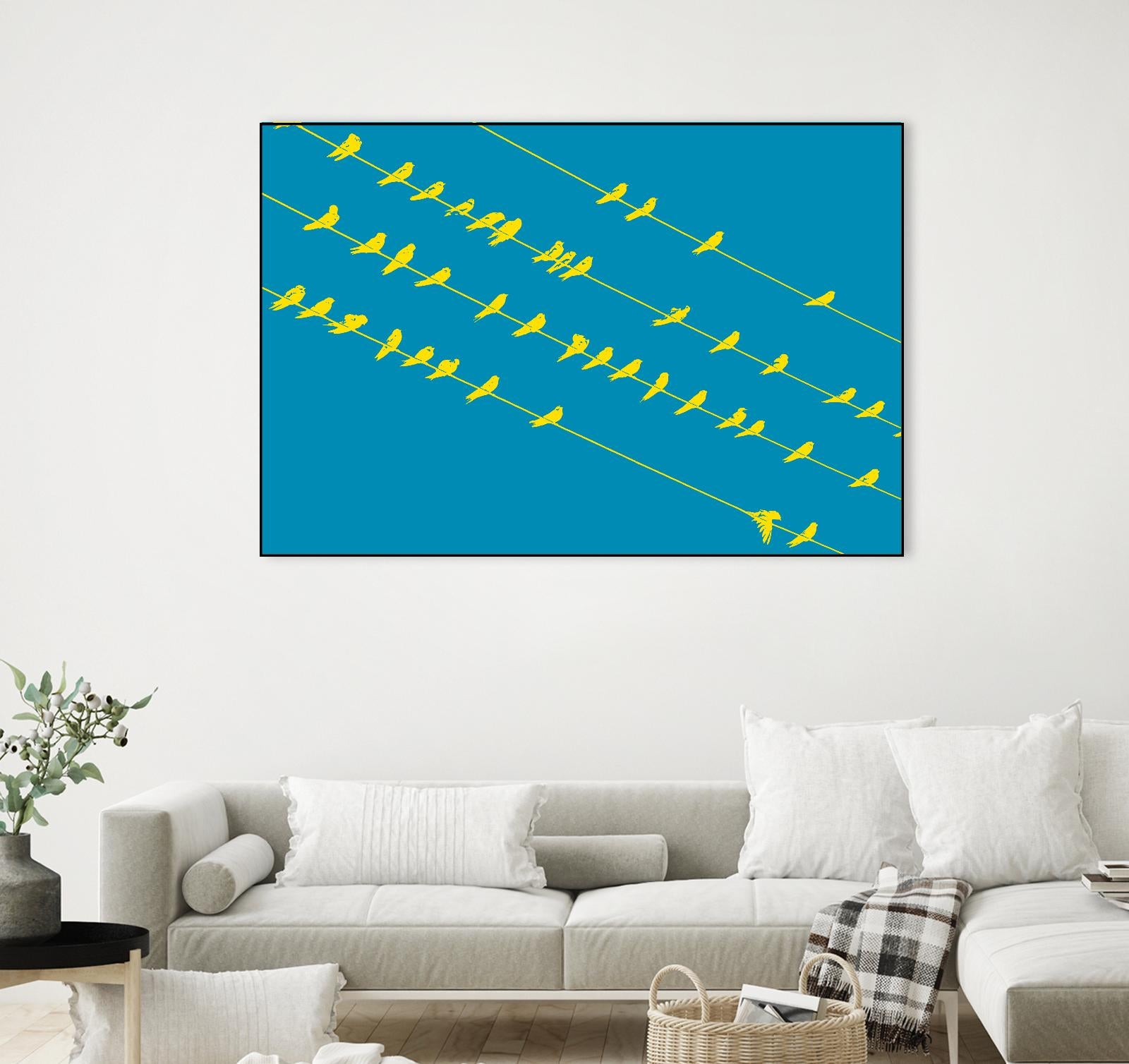 Birds on Wires by GI ArtLab on GIANT ART - yellow abstract
