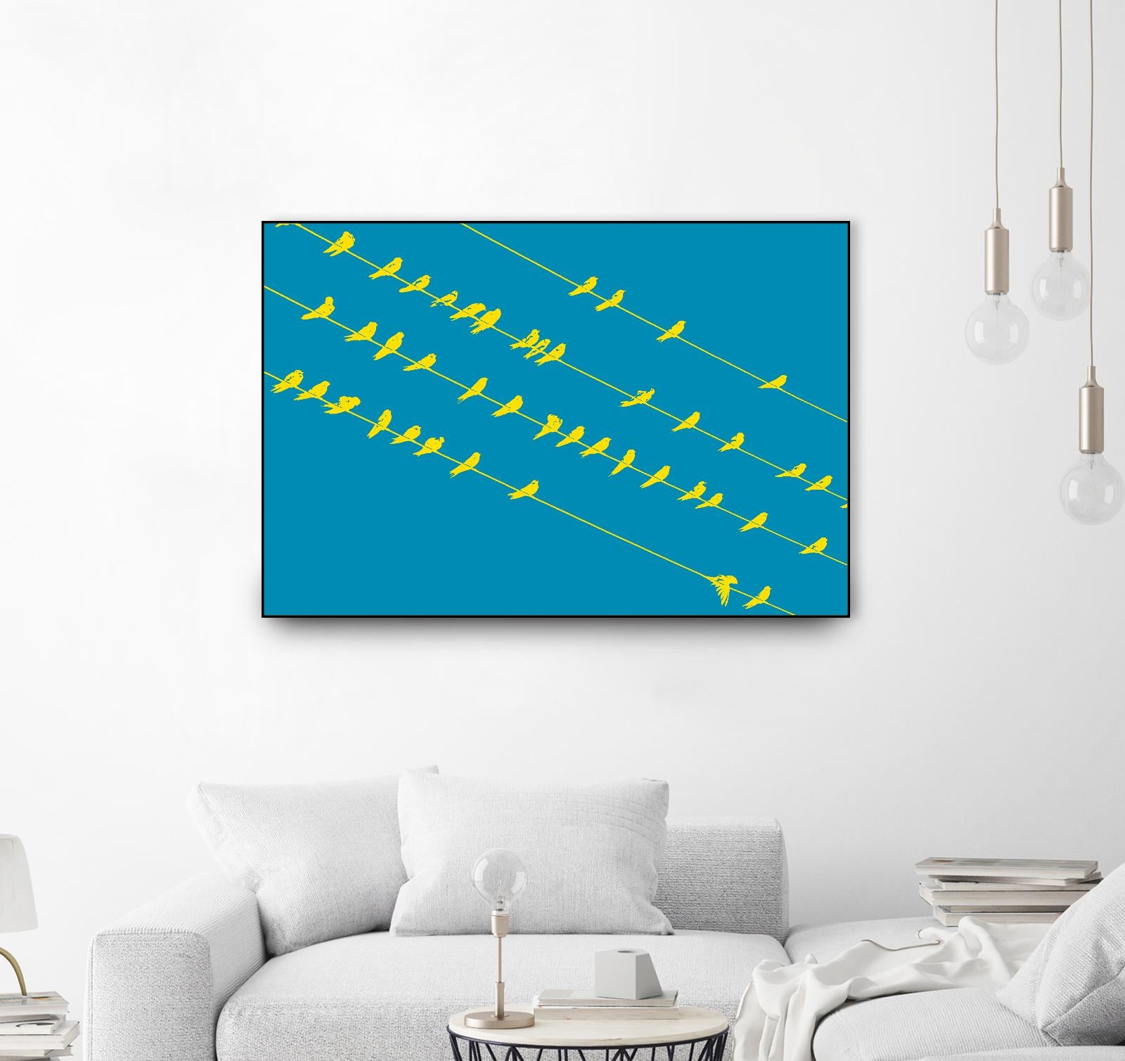 Birds on Wires by GI ArtLab on GIANT ART - yellow abstract