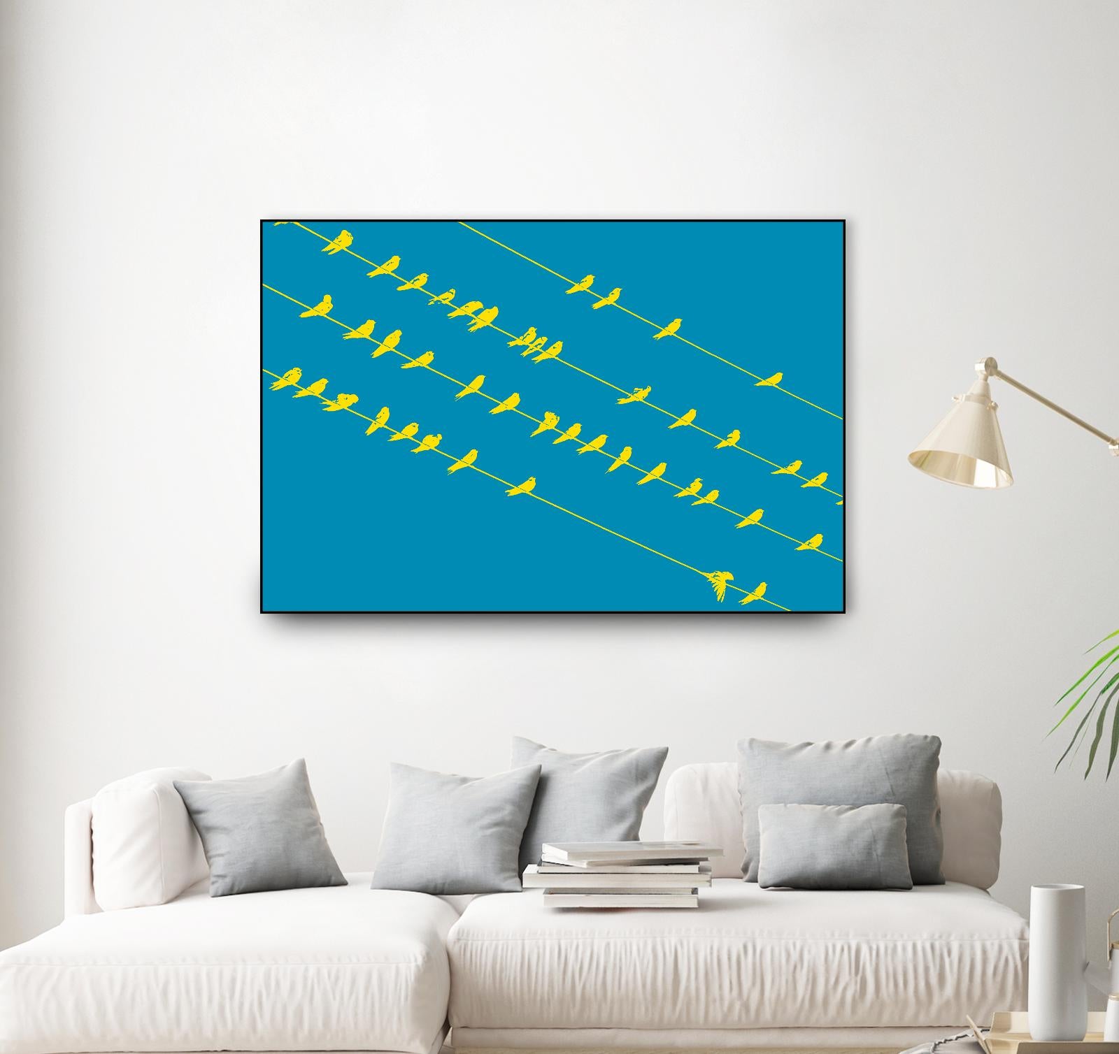 Birds on Wires by GI ArtLab on GIANT ART - yellow abstract