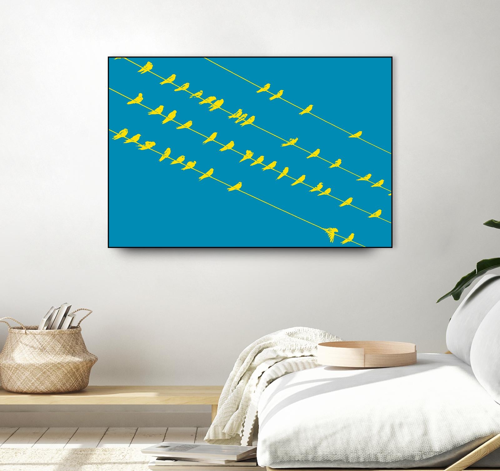 Birds on Wires by GI ArtLab on GIANT ART - yellow abstract
