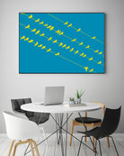 Birds on Wires by GI ArtLab on GIANT ART - yellow abstract