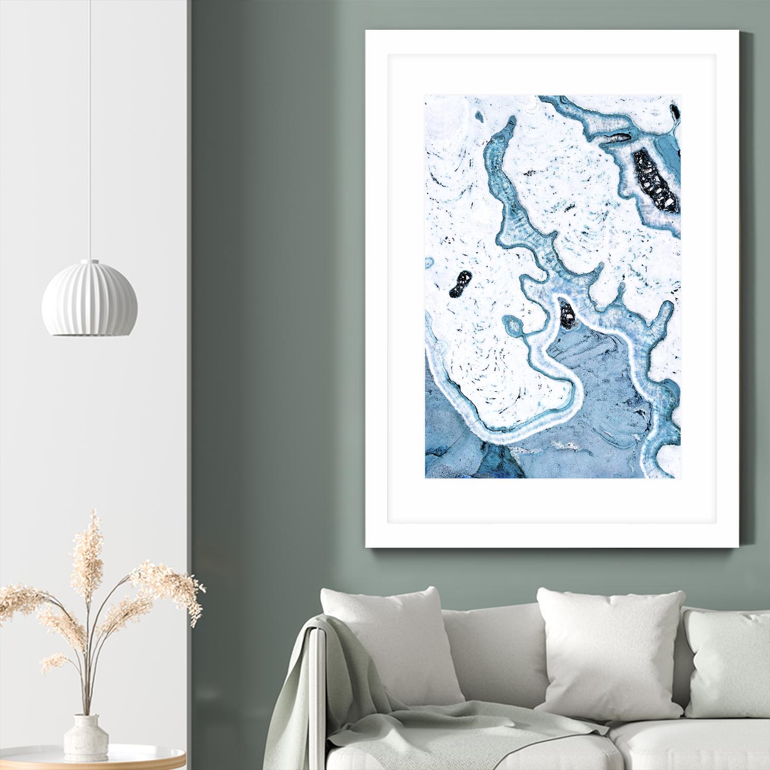 Blue Lace Agate by GI ArtLab on GIANT ART - white abstract