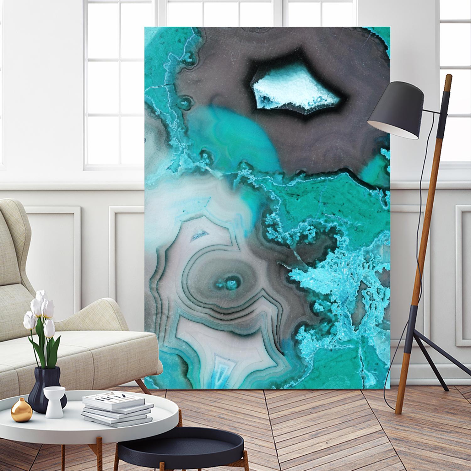 Turquoise by GI ArtLab on GIANT ART - white abstract