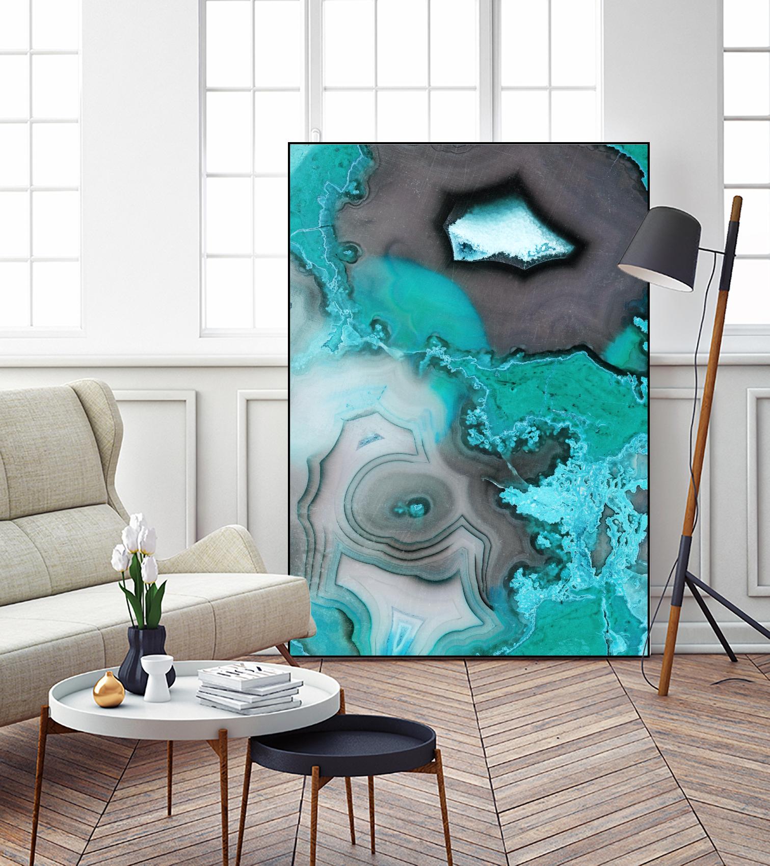Turquoise by GI ArtLab on GIANT ART - white abstract