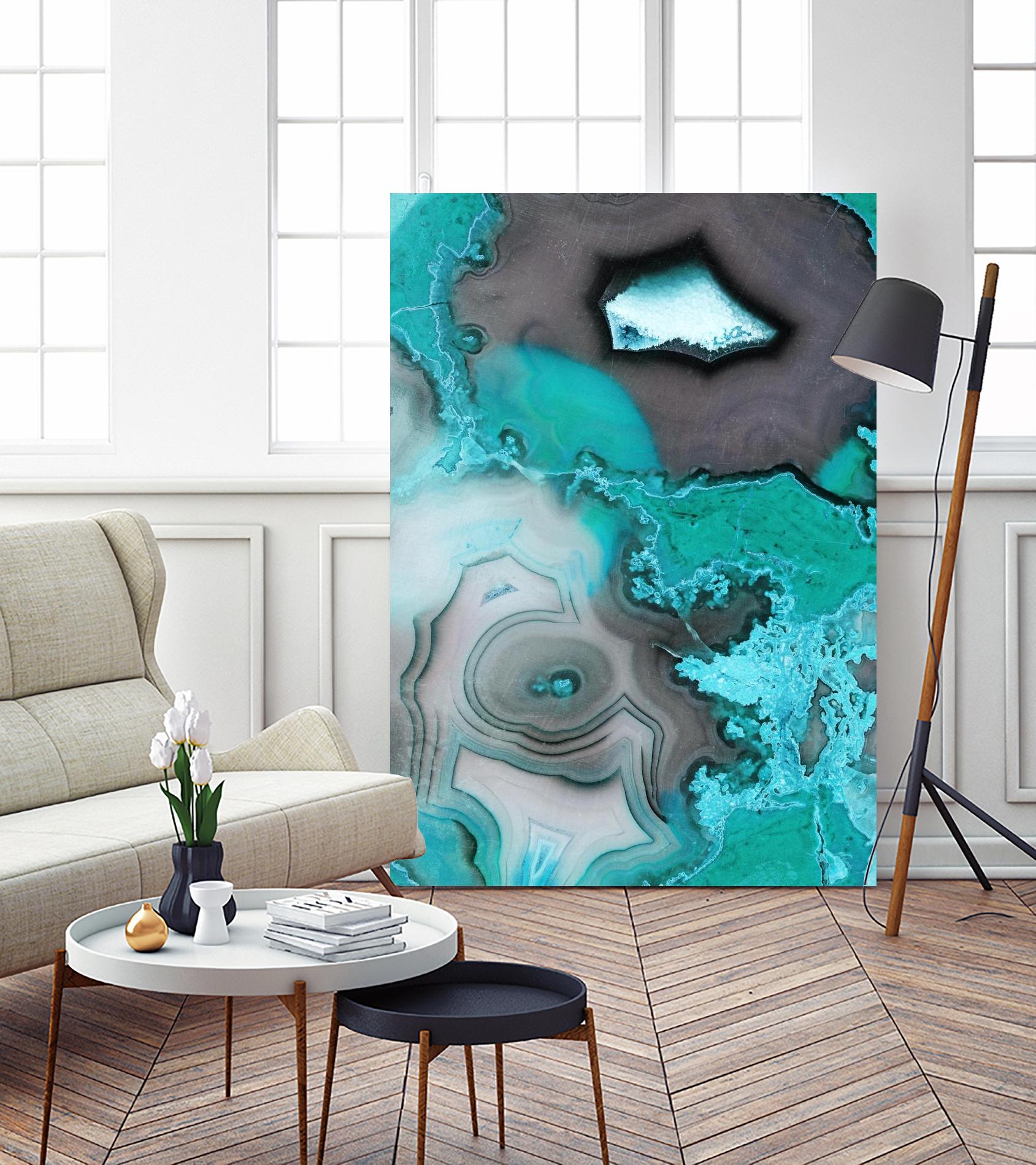 Turquoise by GI ArtLab on GIANT ART - white abstract