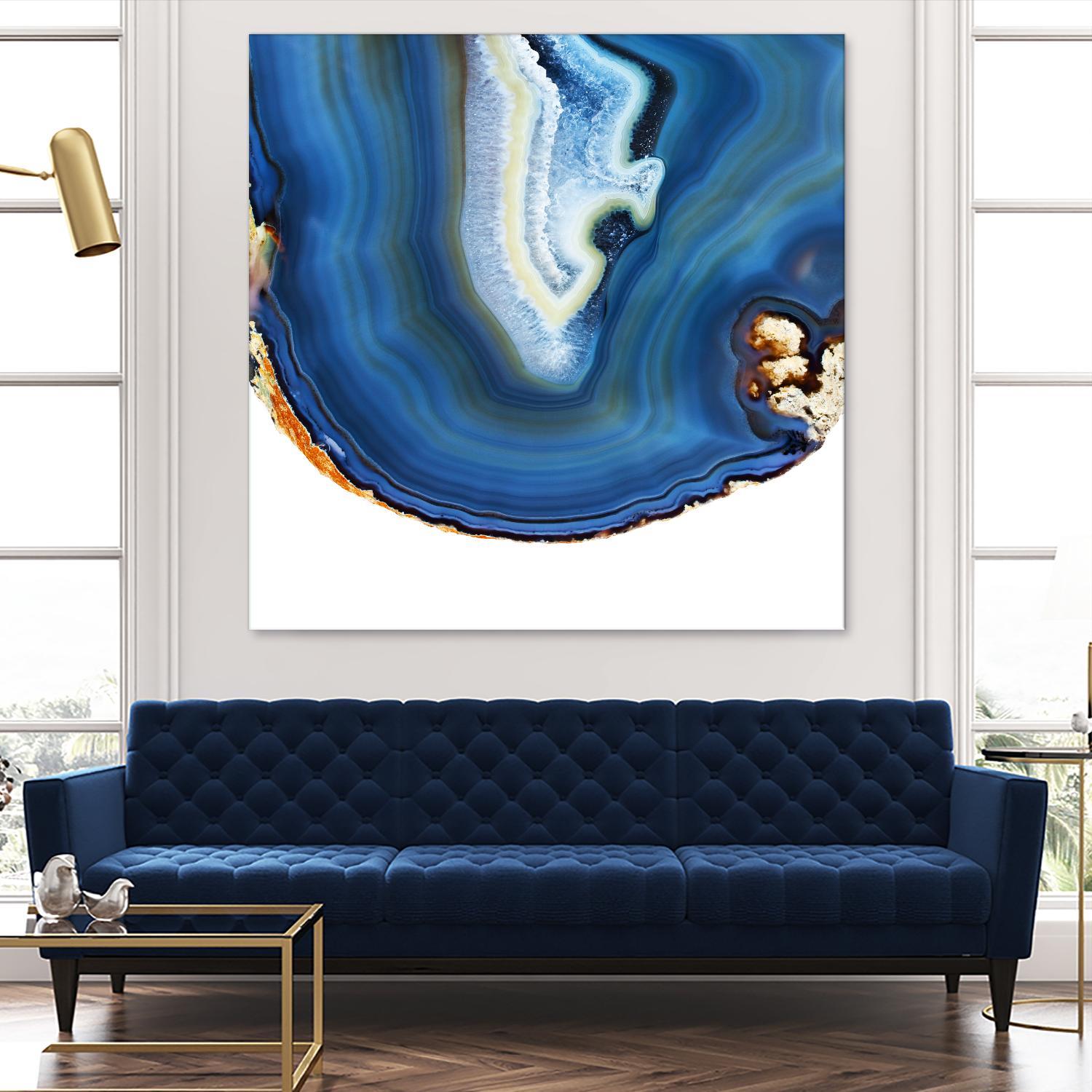 Cobalt Blue Agate A by GI ArtLab on GIANT ART - white abstract