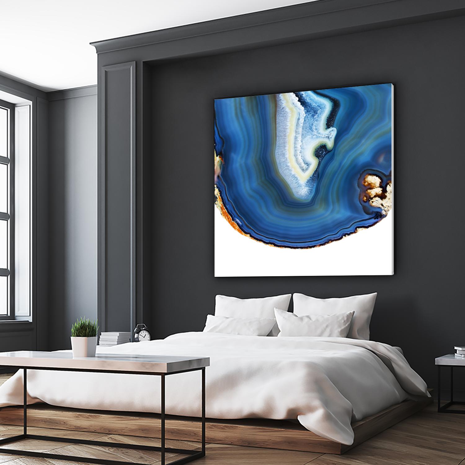 Cobalt Blue Agate A by GI ArtLab on GIANT ART - white abstract