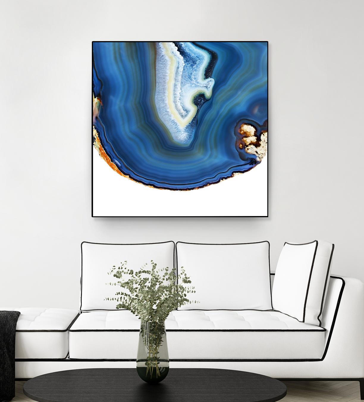 Cobalt Blue Agate A by GI ArtLab on GIANT ART - white abstract