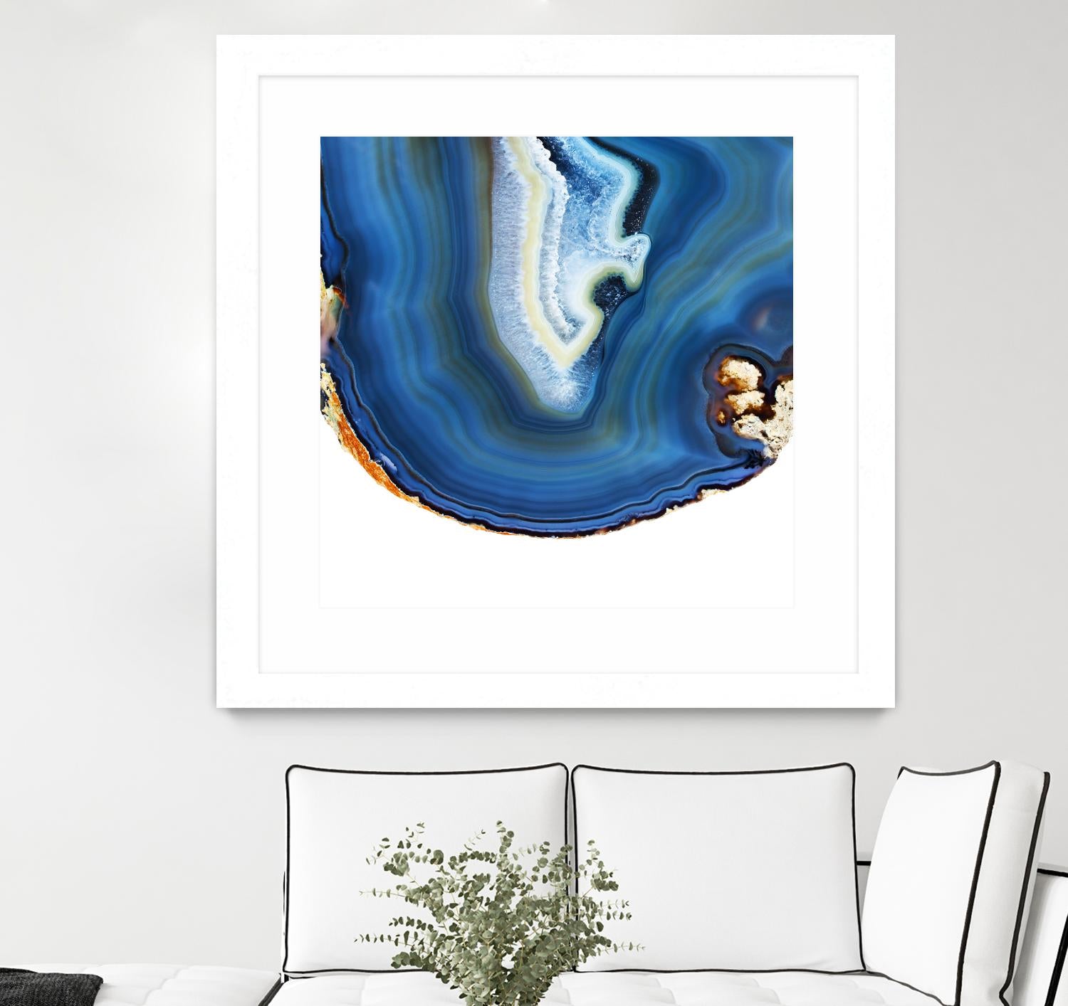 Cobalt Blue Agate A by GI ArtLab on GIANT ART - white abstract