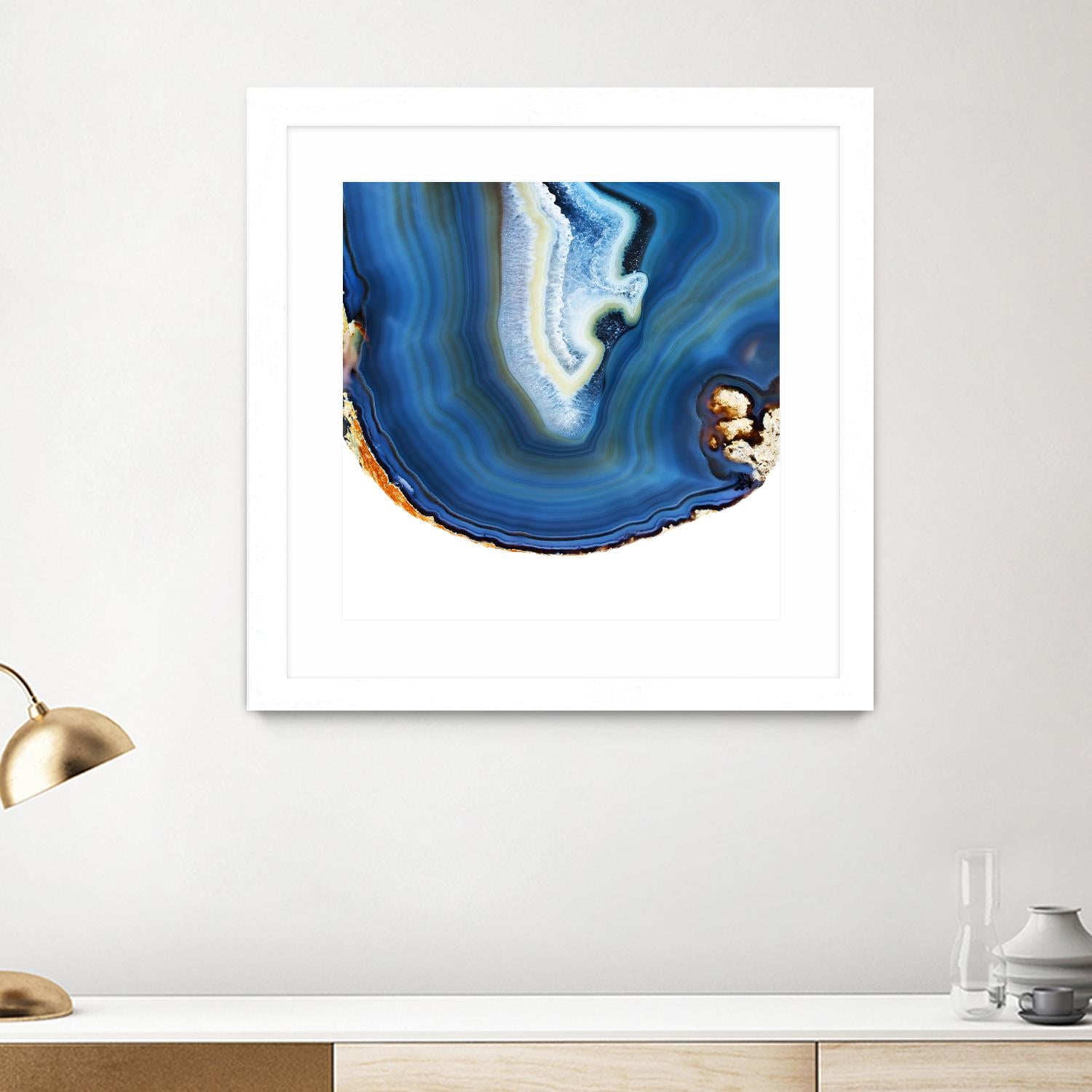 Cobalt Blue Agate A by GI ArtLab on GIANT ART - white abstract