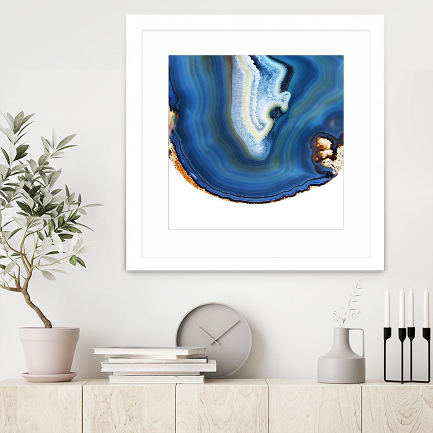 Cobalt Blue Agate A by GI ArtLab on GIANT ART - white abstract