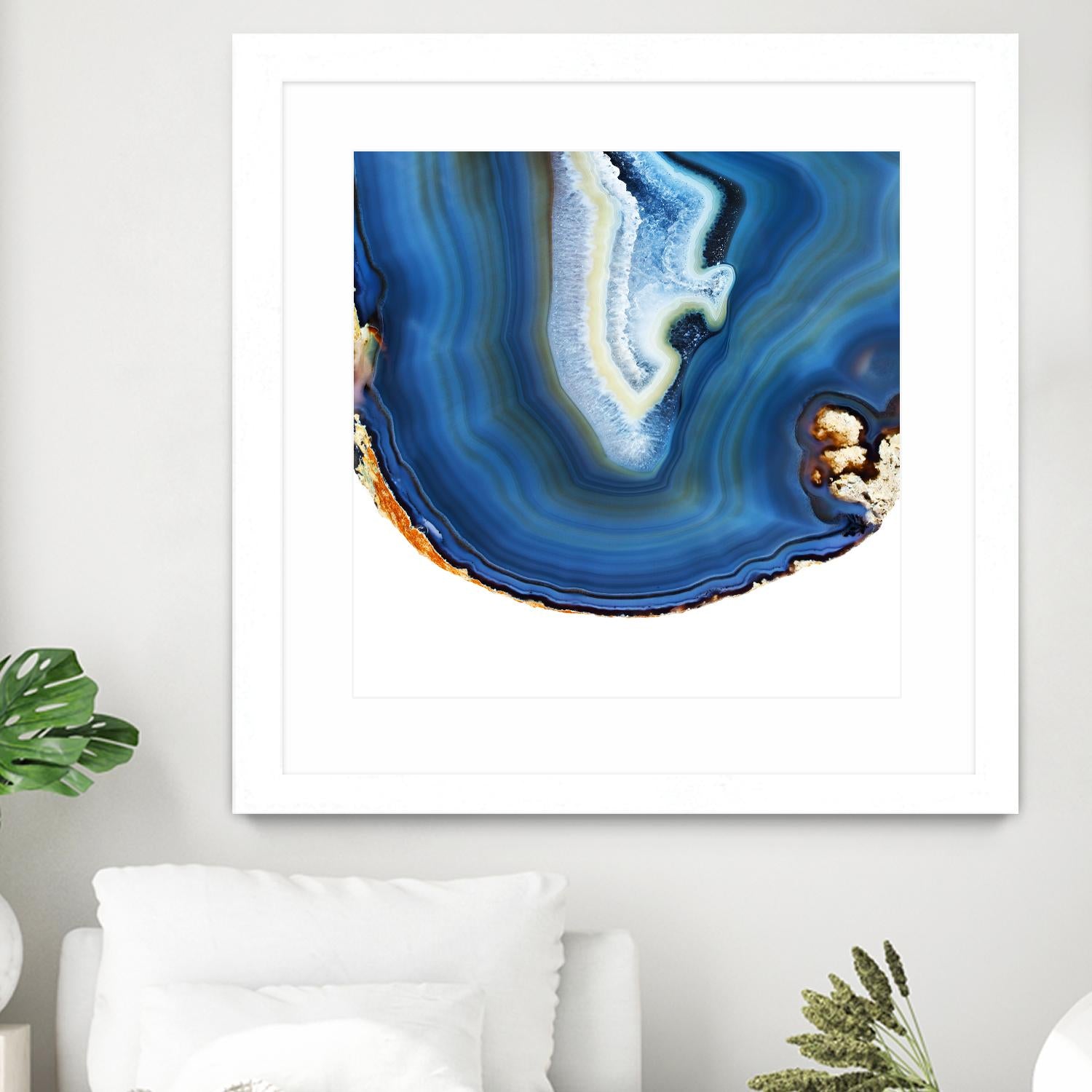 Cobalt Blue Agate A by GI ArtLab on GIANT ART - white abstract