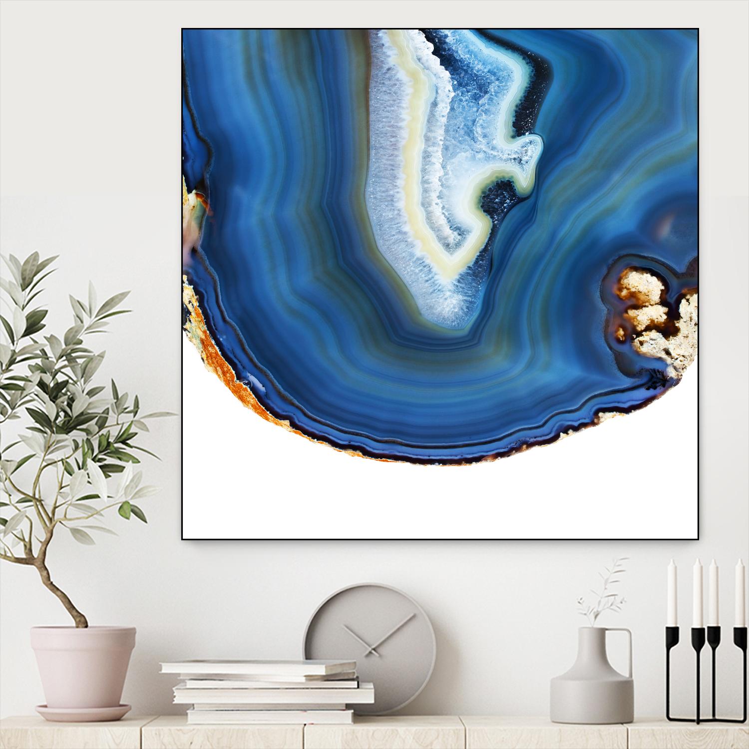 Cobalt Blue Agate A by GI ArtLab on GIANT ART - white abstract