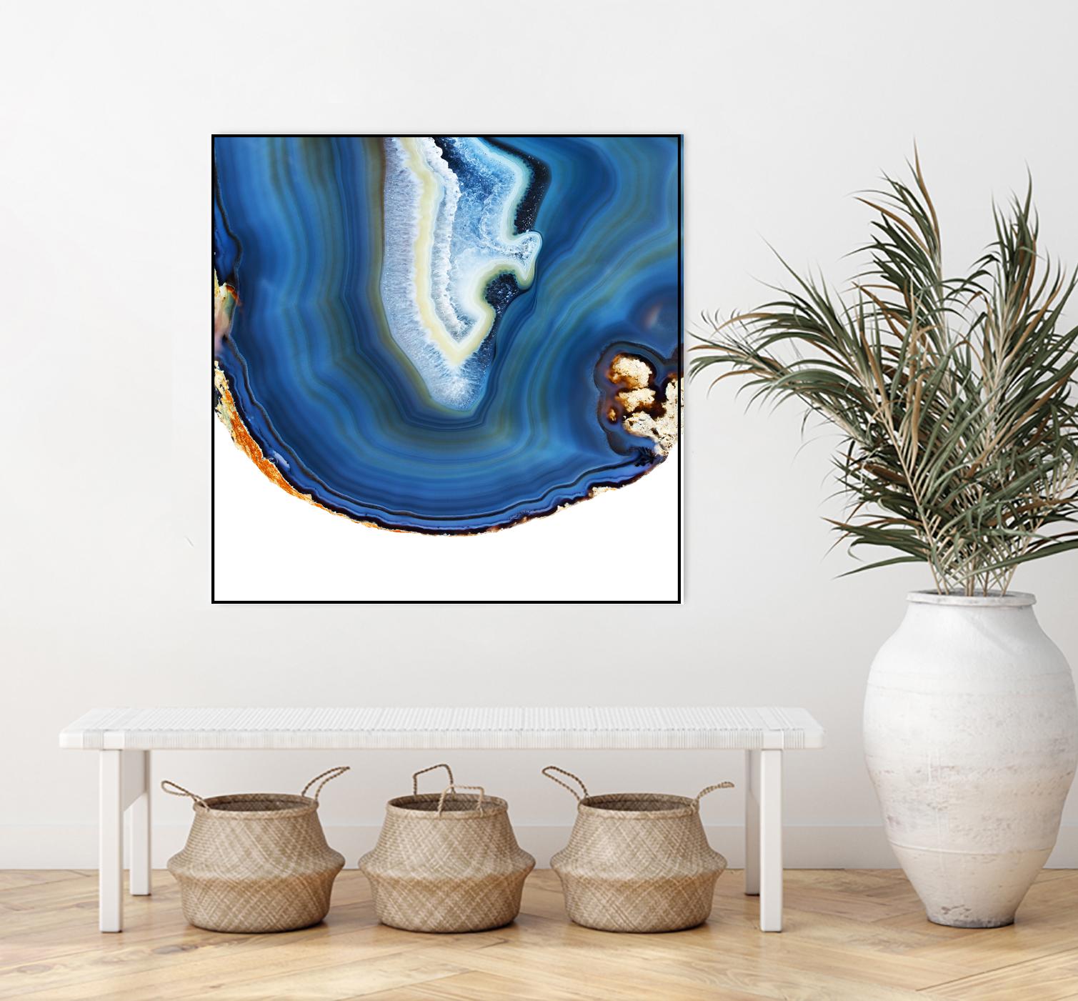 Cobalt Blue Agate A by GI ArtLab on GIANT ART - white abstract