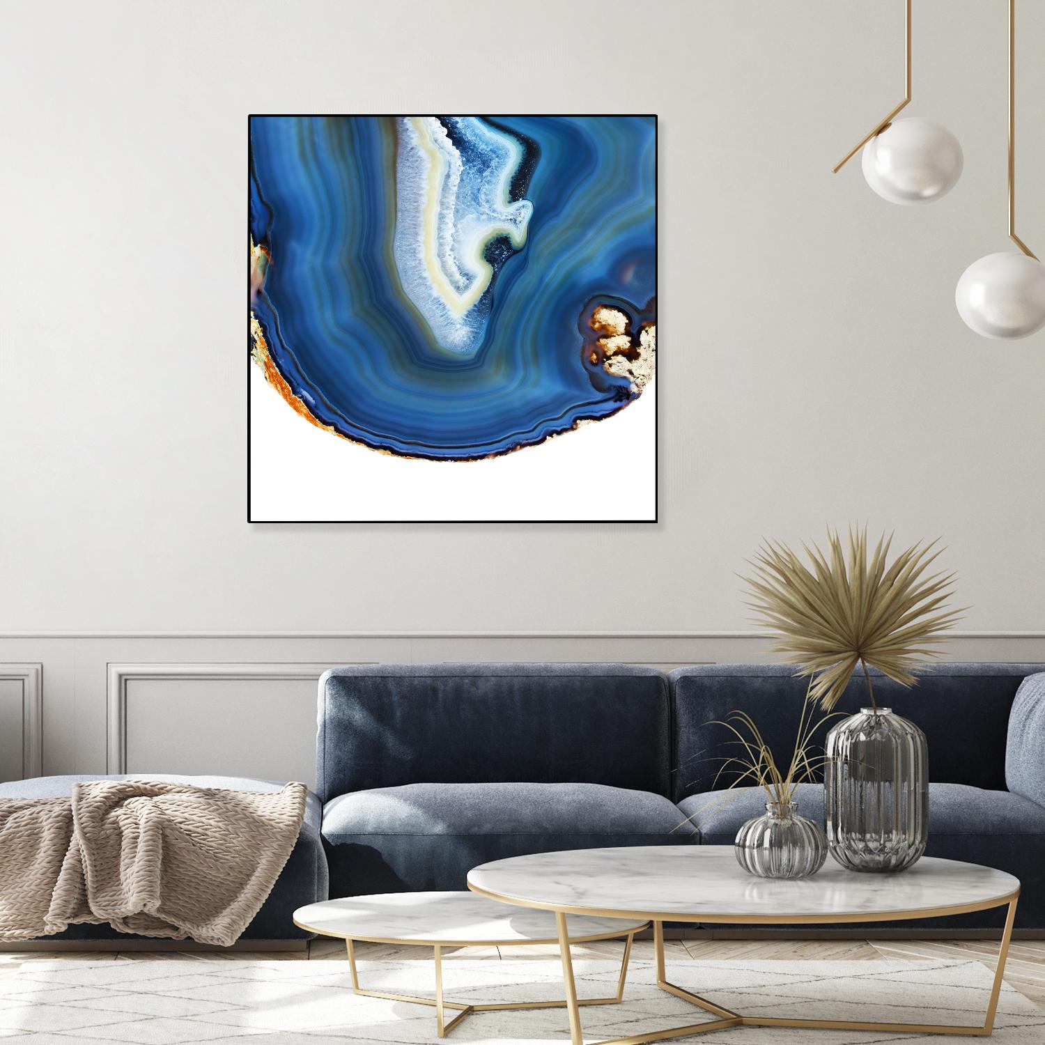 Cobalt Blue Agate A by GI ArtLab on GIANT ART - white abstract