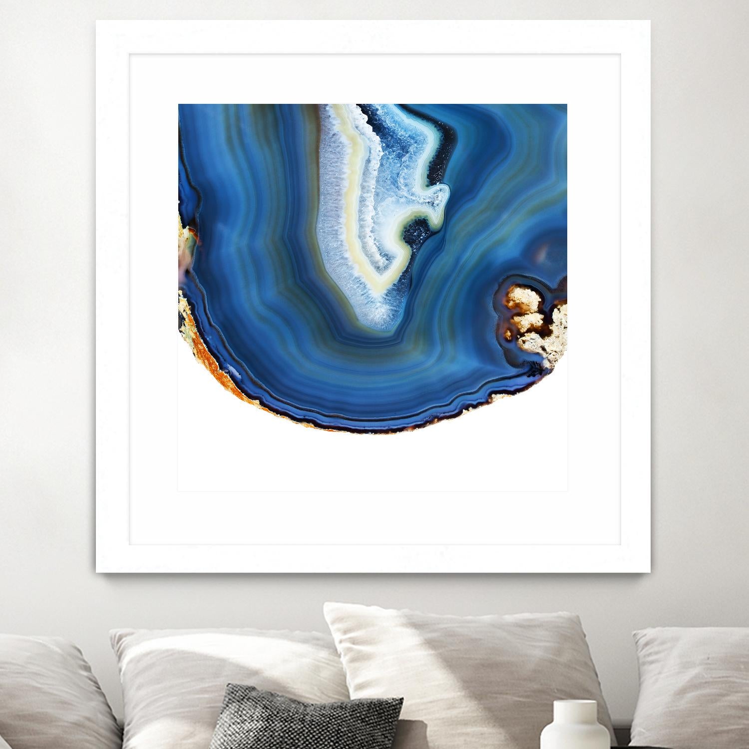 Cobalt Blue Agate A by GI ArtLab on GIANT ART - white abstract