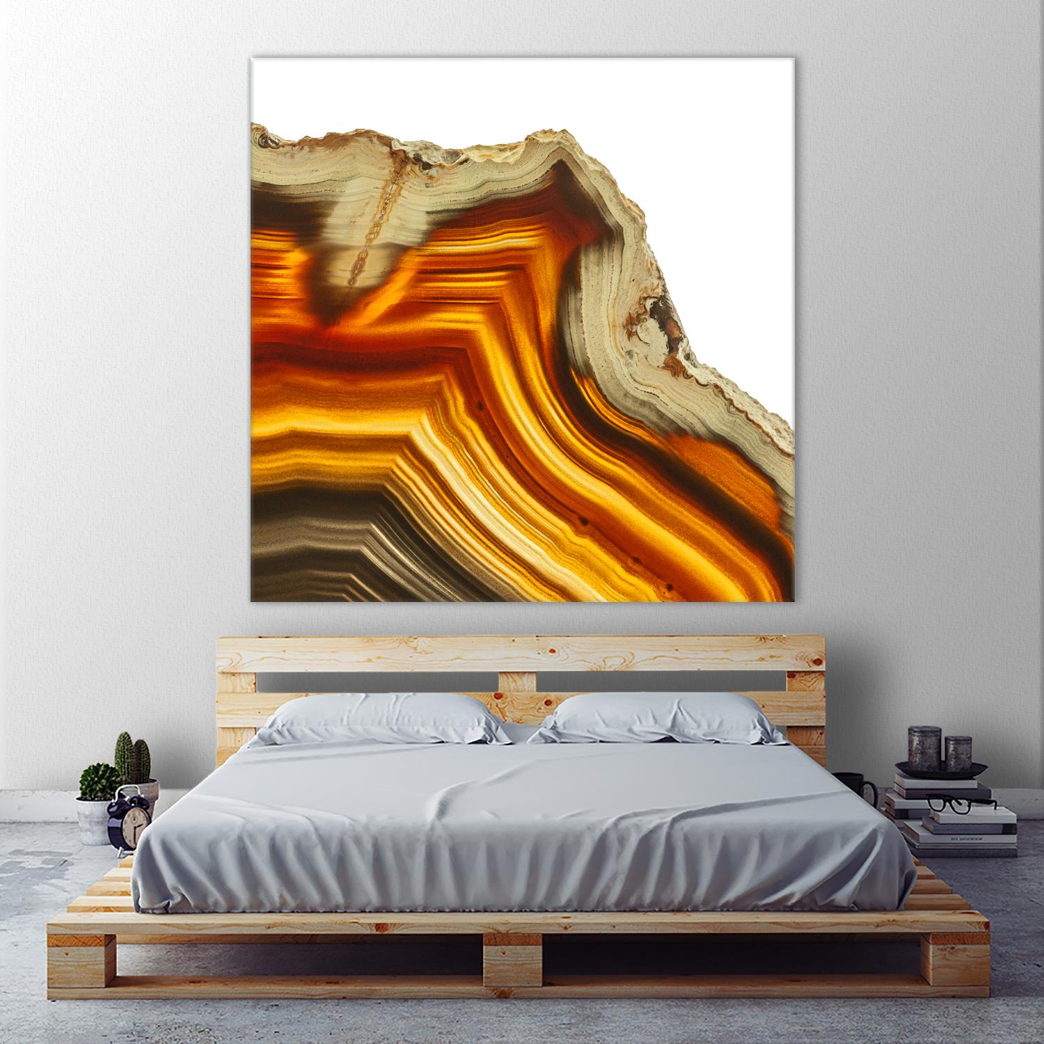 Cadmium Orange Agate A by GI ArtLab on GIANT ART - white abstract
