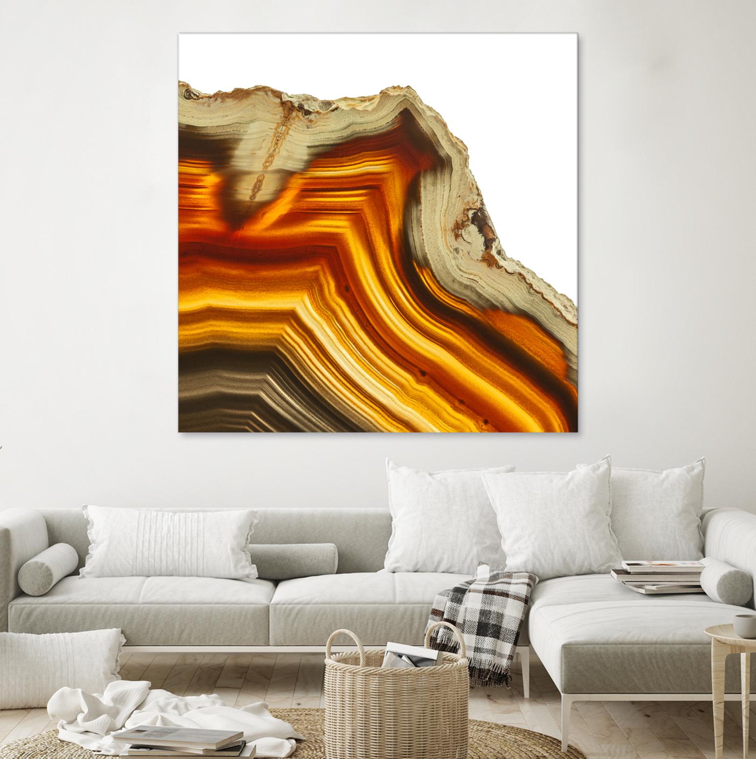 Cadmium Orange Agate A by GI ArtLab on GIANT ART - white abstract