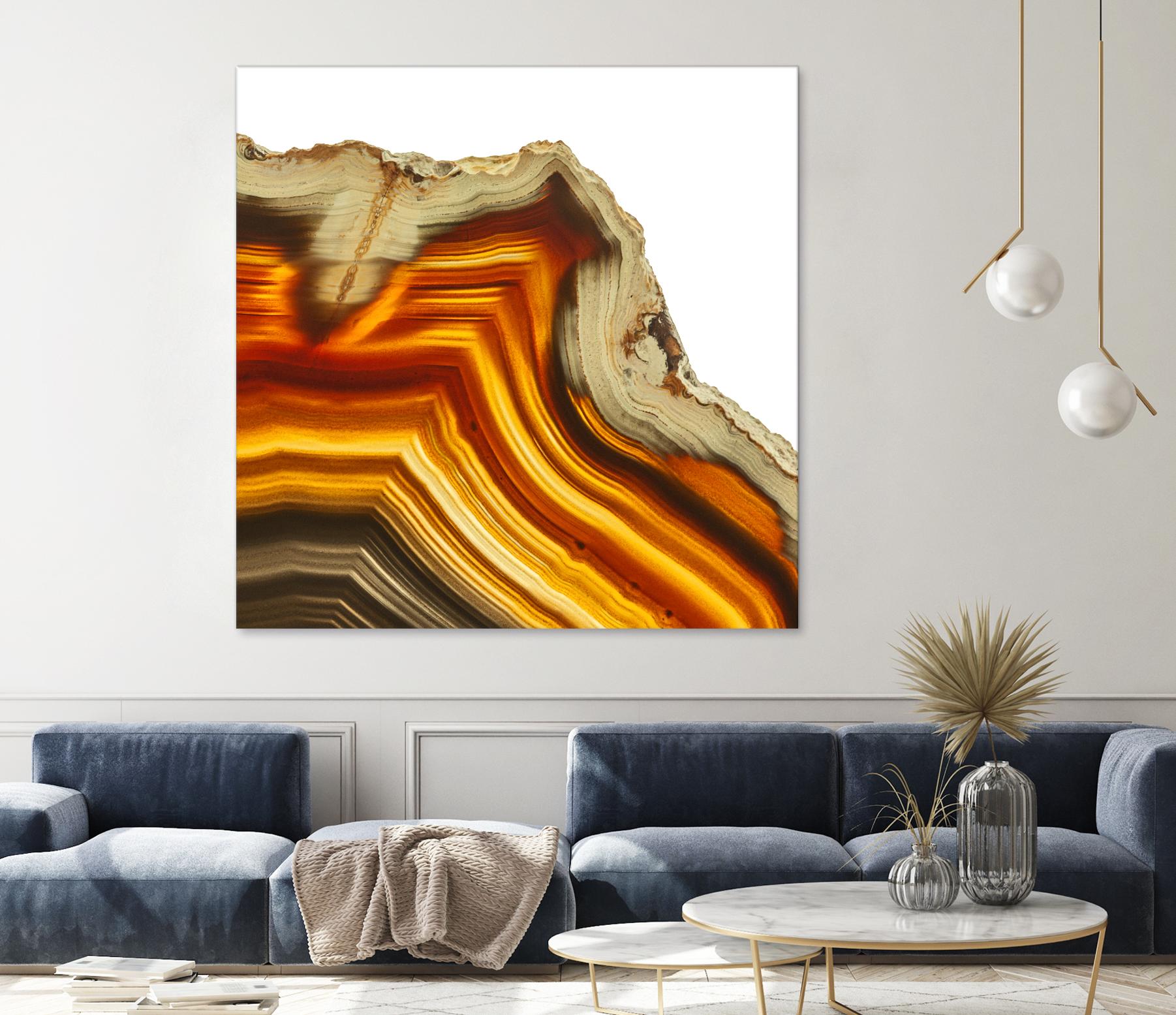 Cadmium Orange Agate A by GI ArtLab on GIANT ART - white abstract