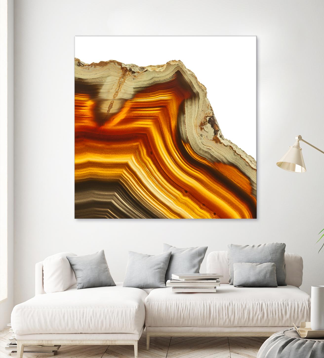 Cadmium Orange Agate A by GI ArtLab on GIANT ART - white abstract