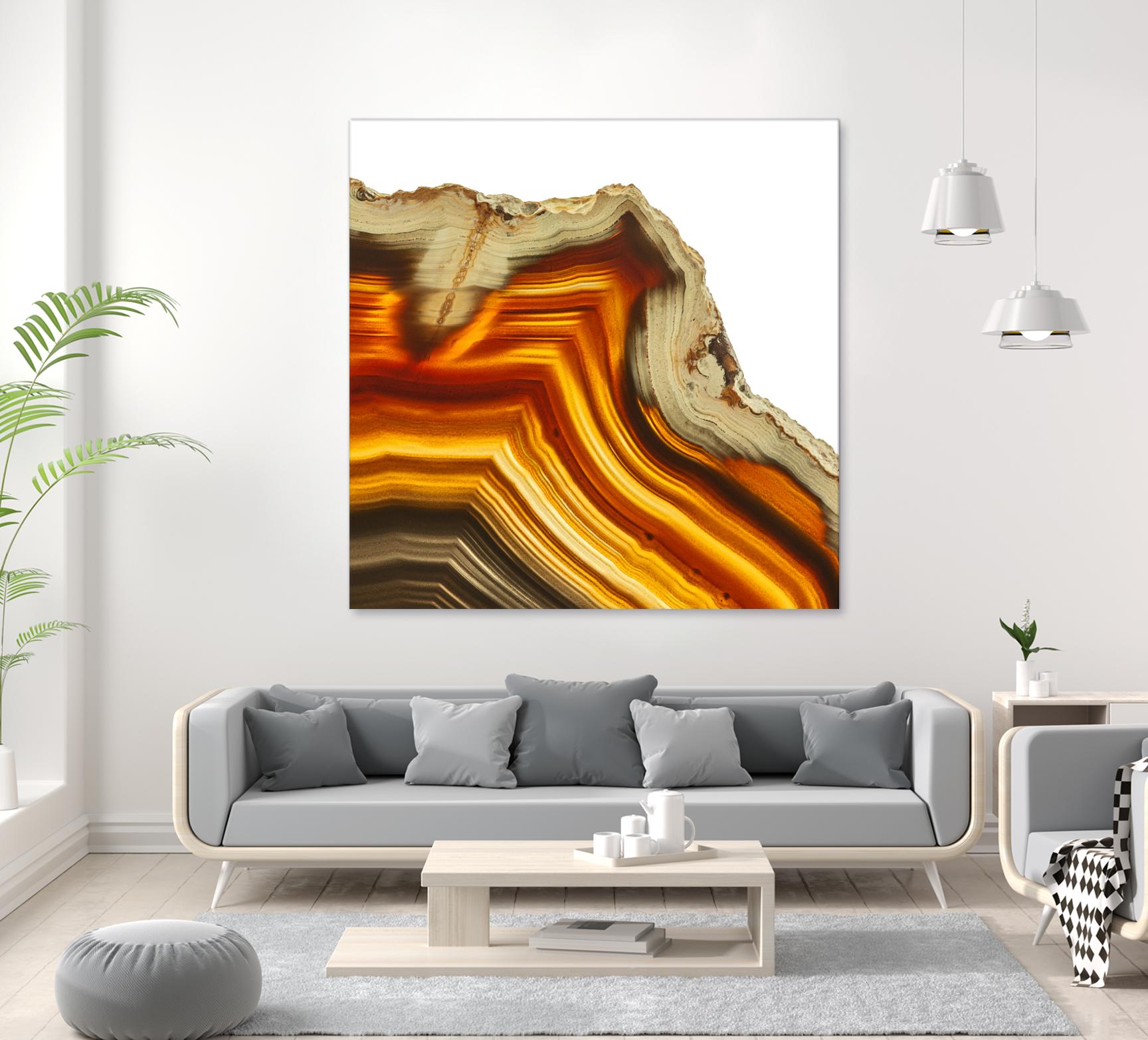 Cadmium Orange Agate A by GI ArtLab on GIANT ART - white abstract