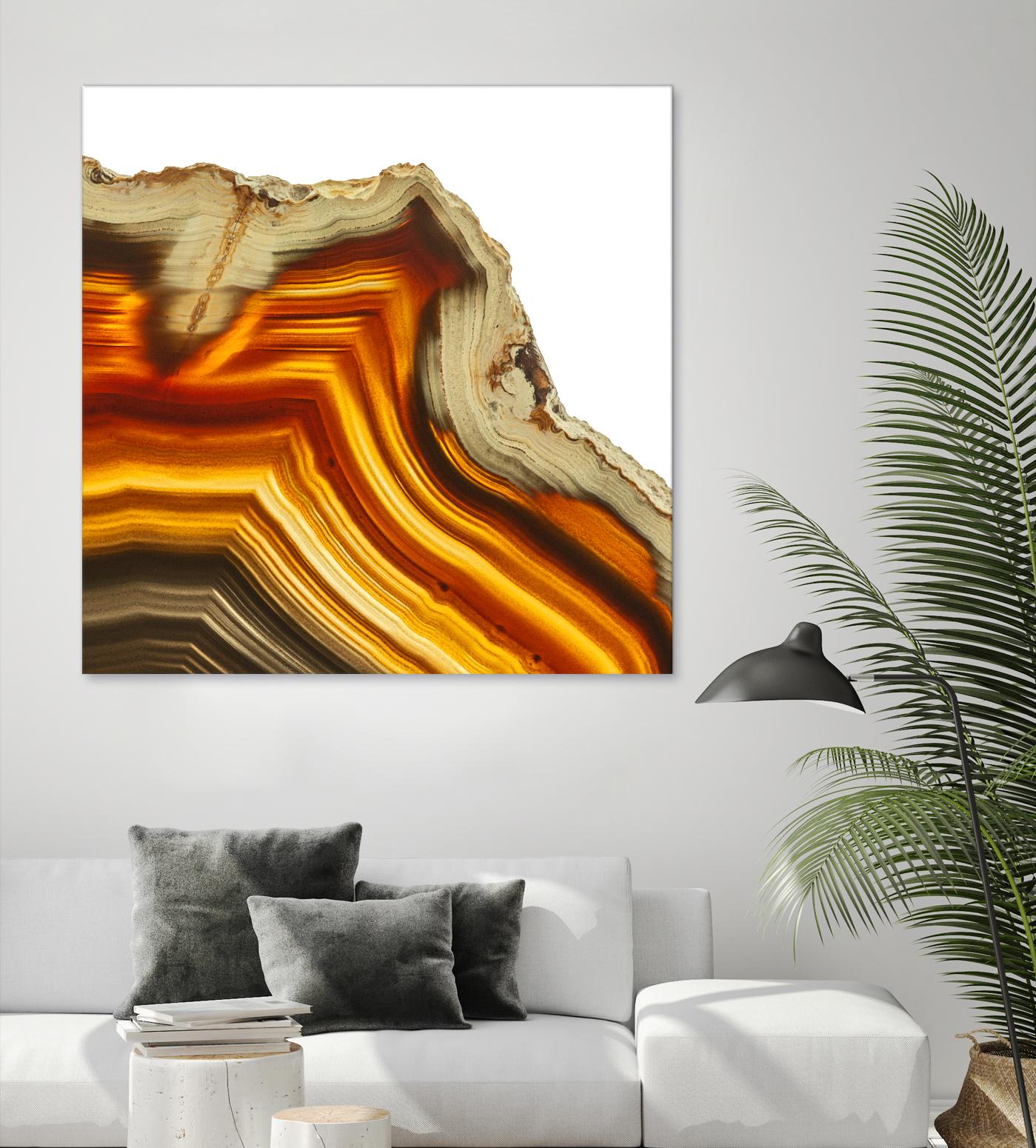 Cadmium Orange Agate A by GI ArtLab on GIANT ART - white abstract