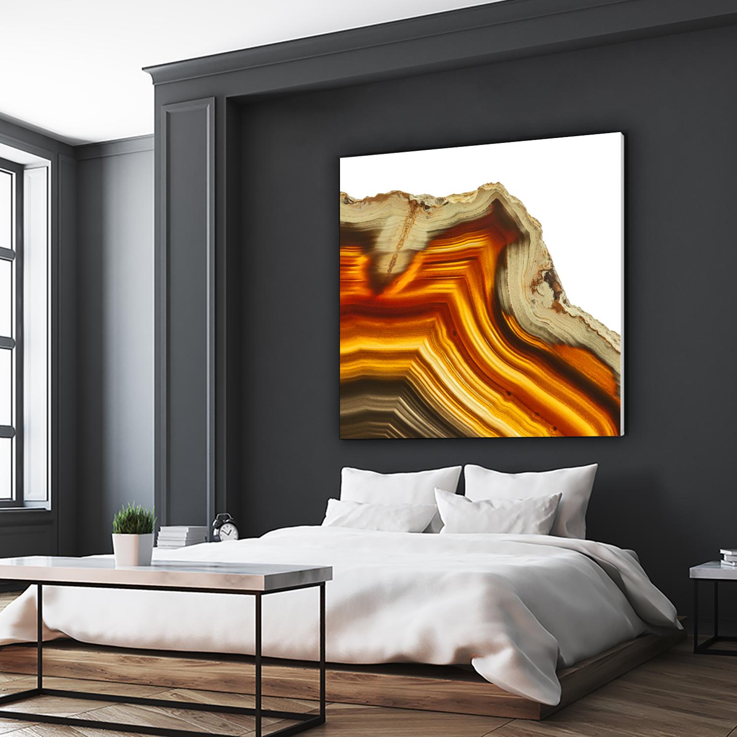 Cadmium Orange Agate A by GI ArtLab on GIANT ART - white abstract