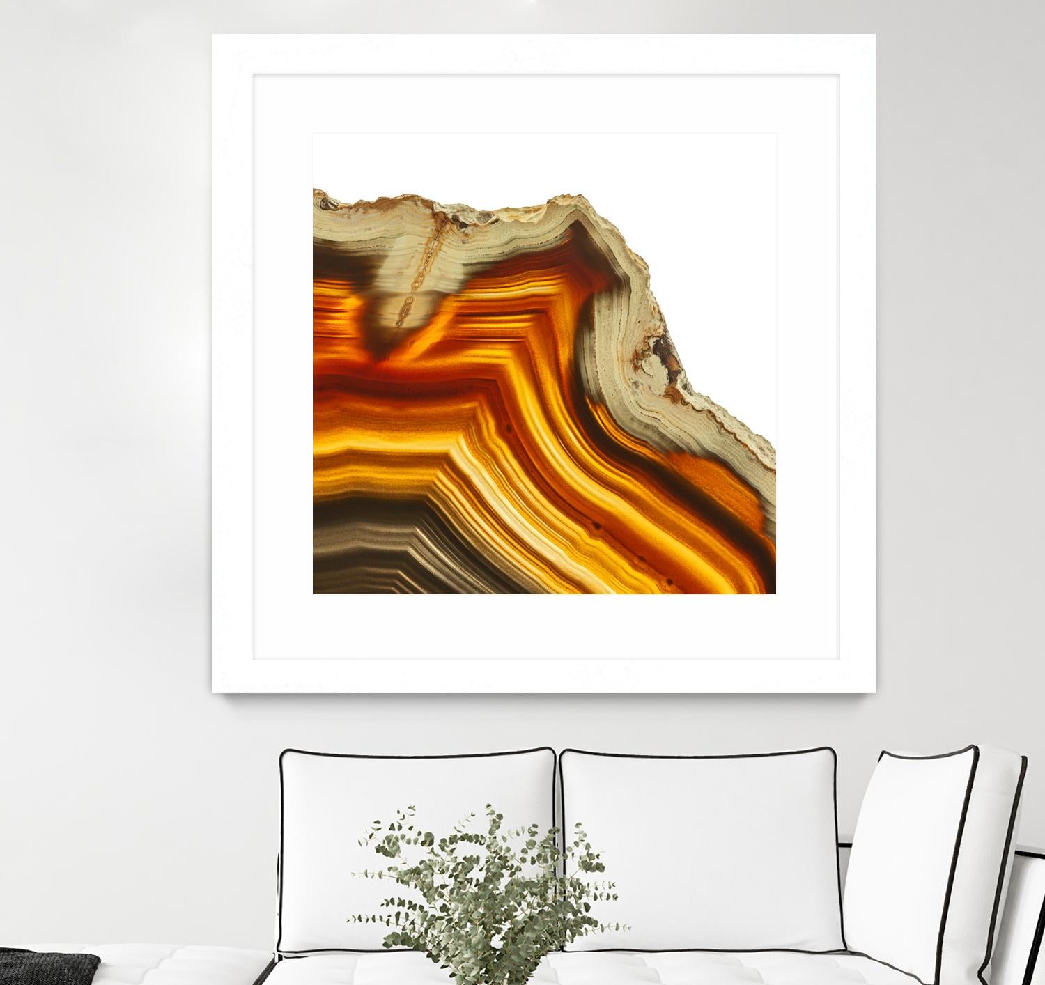 Cadmium Orange Agate A by GI ArtLab on GIANT ART - white abstract