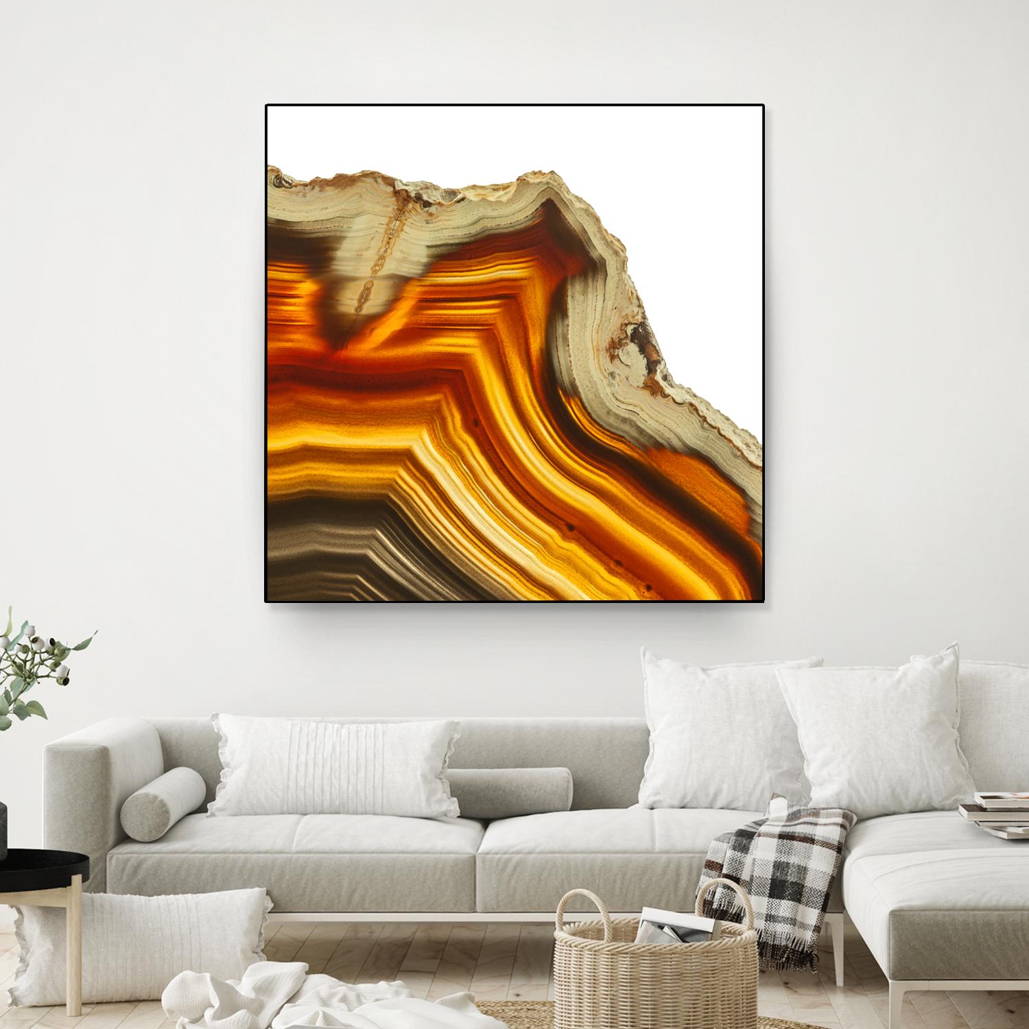 Cadmium Orange Agate A by GI ArtLab on GIANT ART - white abstract