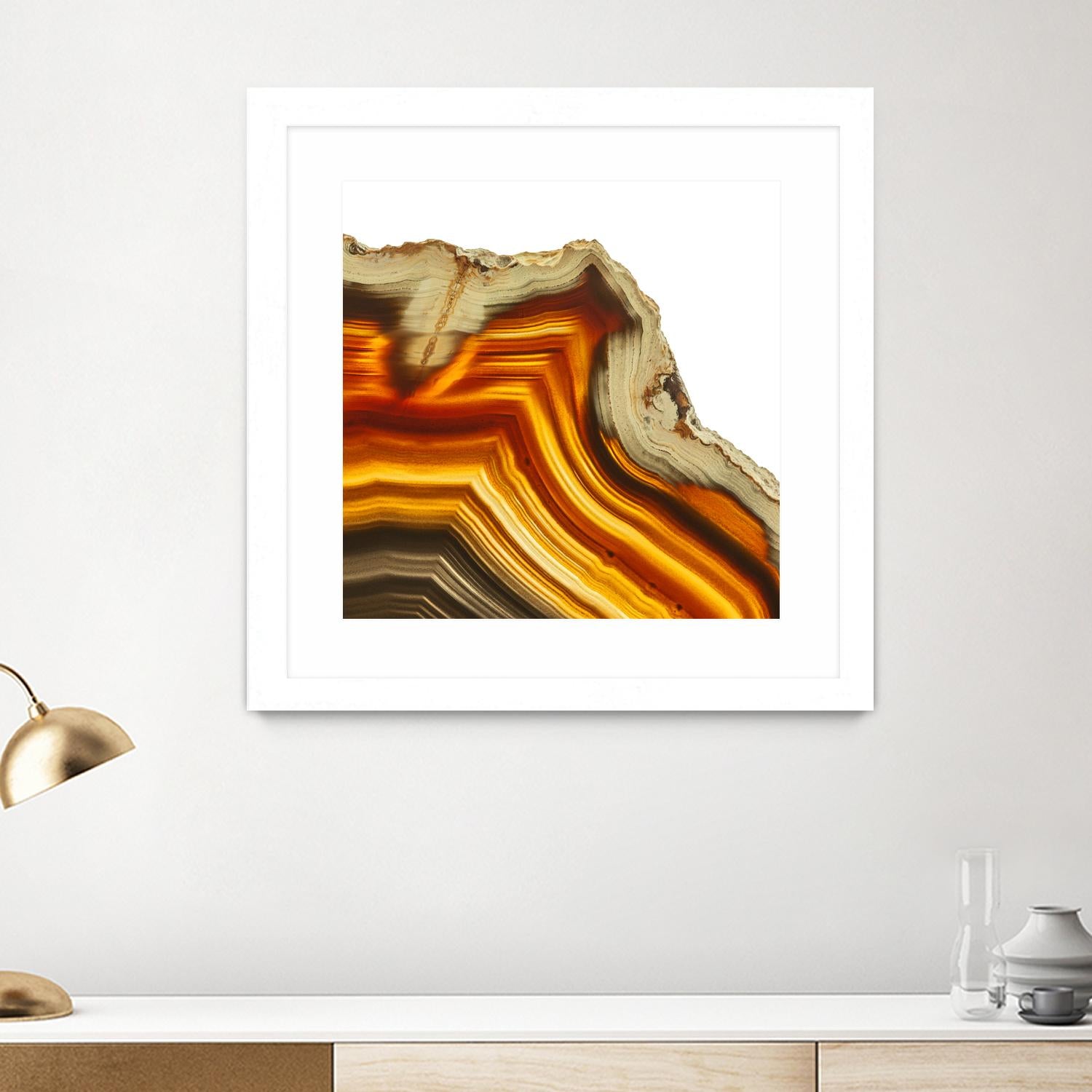 Cadmium Orange Agate A by GI ArtLab on GIANT ART - white abstract