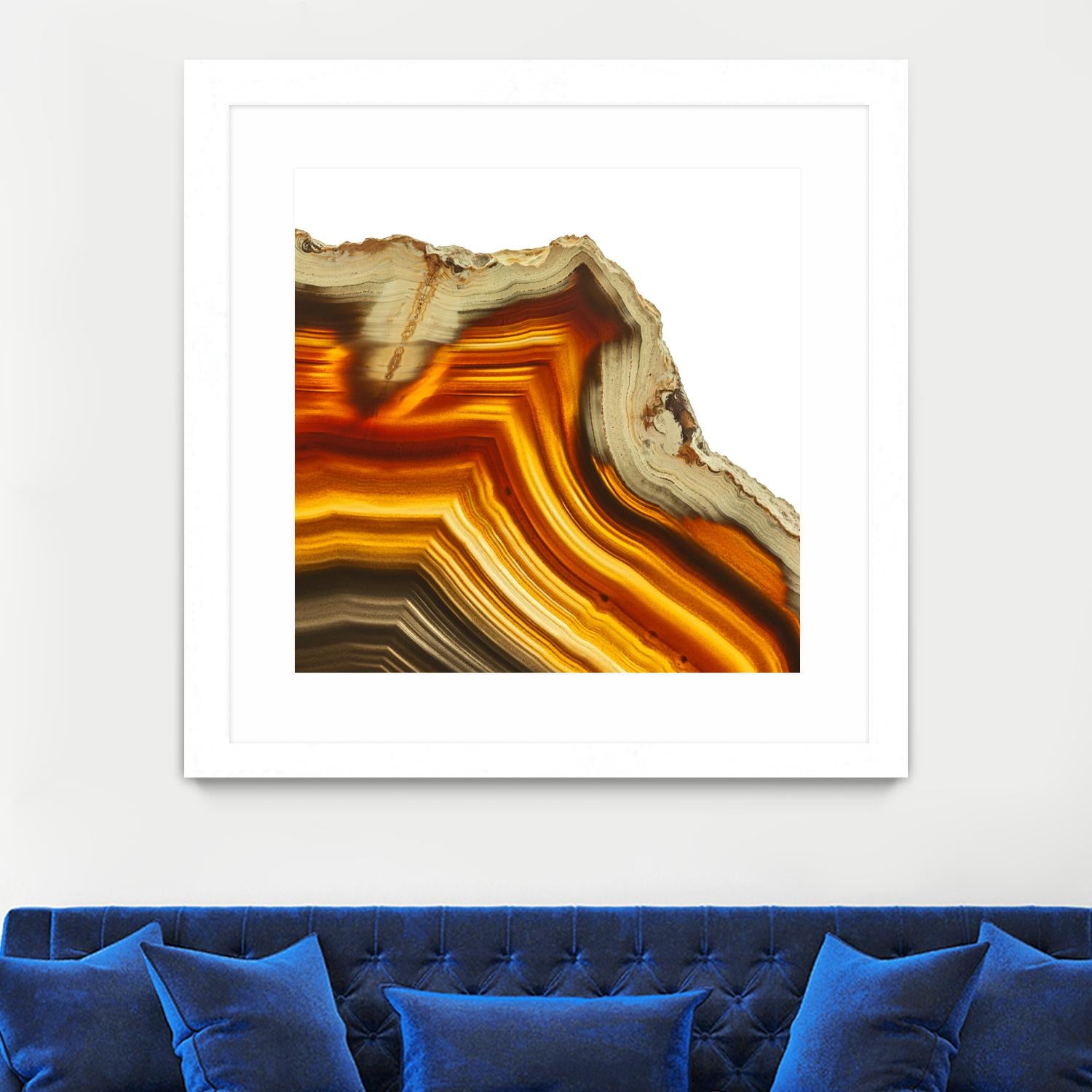 Cadmium Orange Agate A by GI ArtLab on GIANT ART - white abstract
