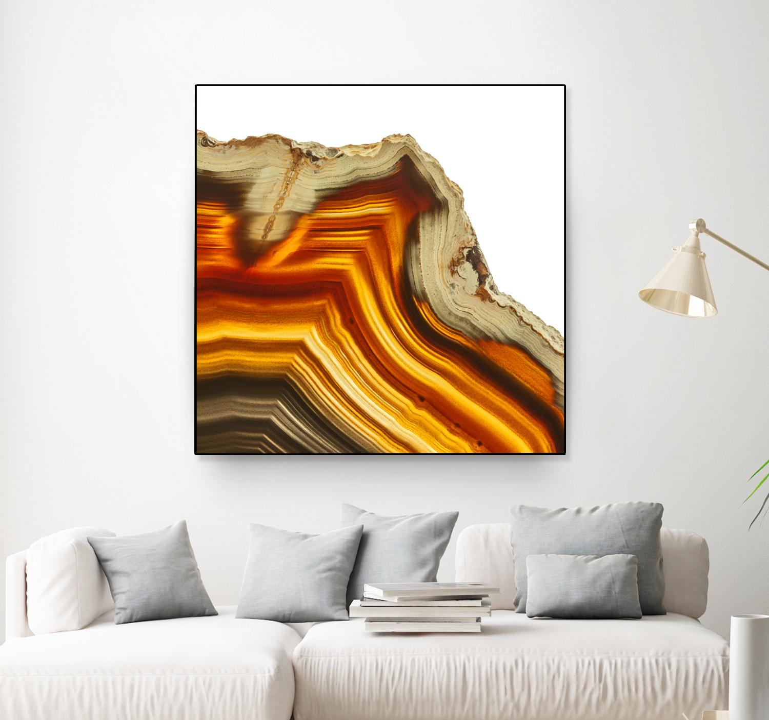 Cadmium Orange Agate A by GI ArtLab on GIANT ART - white abstract