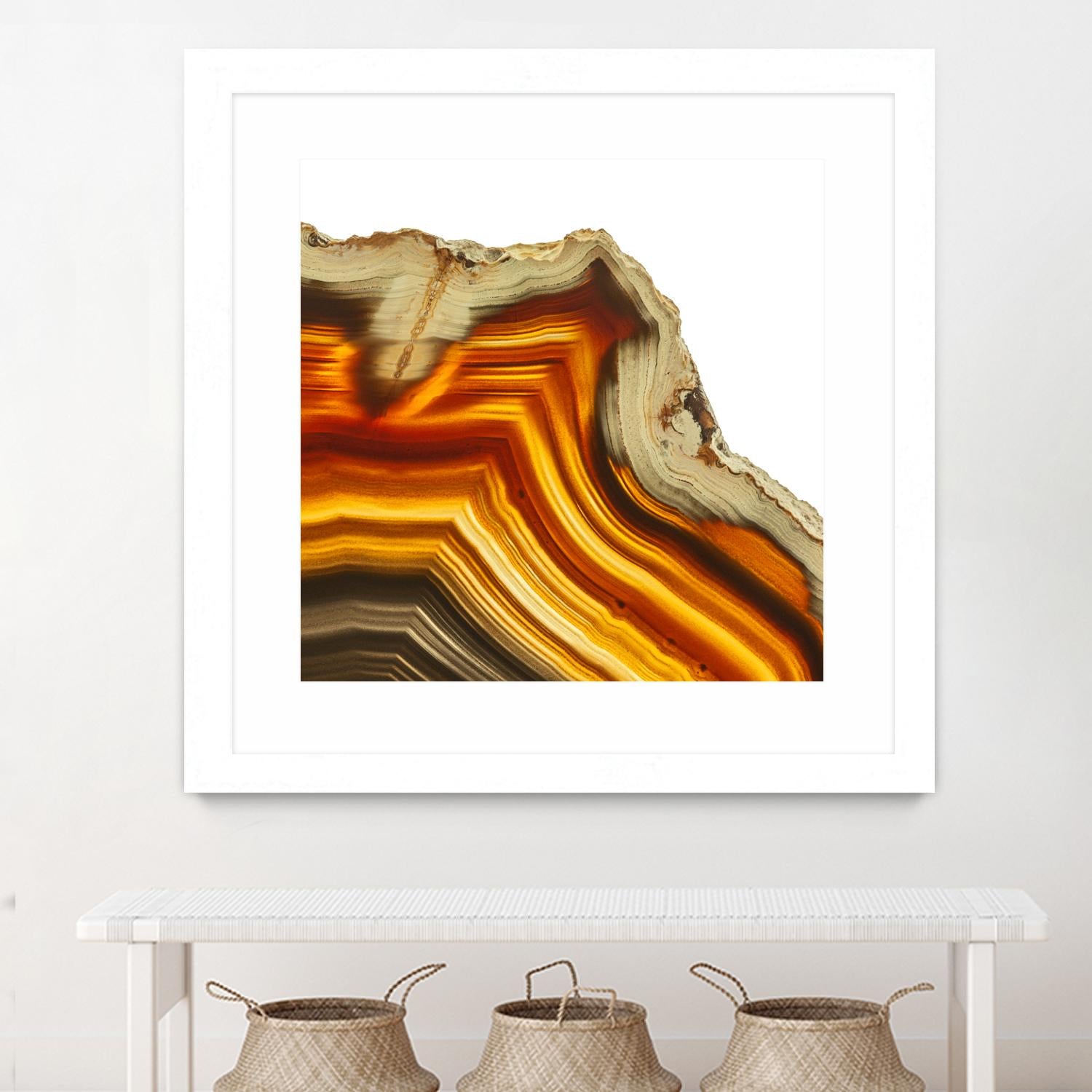 Cadmium Orange Agate A by GI ArtLab on GIANT ART - white abstract