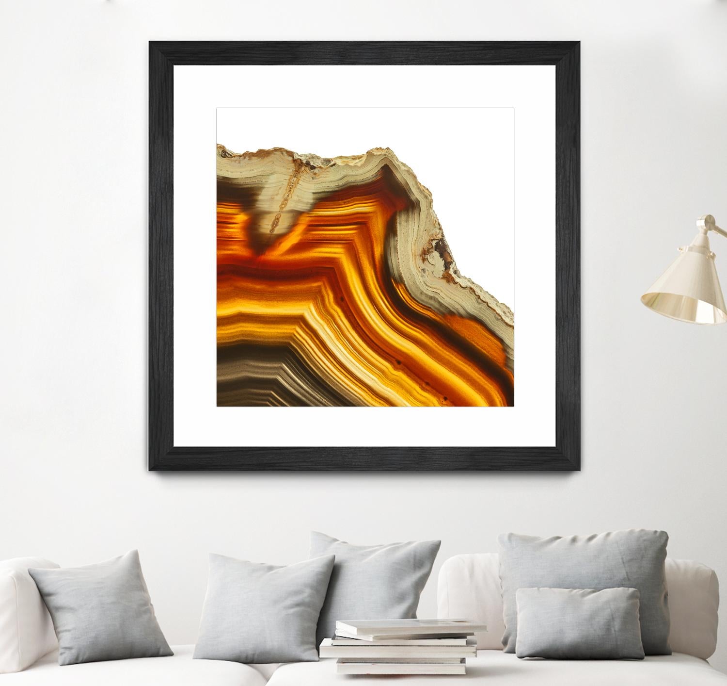 Cadmium Orange Agate A by GI ArtLab on GIANT ART - white abstract