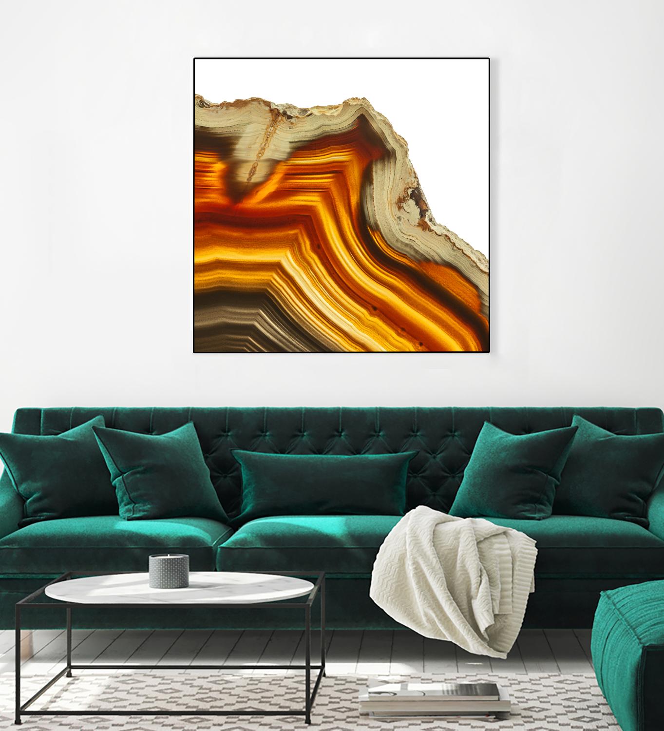 Cadmium Orange Agate A by GI ArtLab on GIANT ART - white abstract