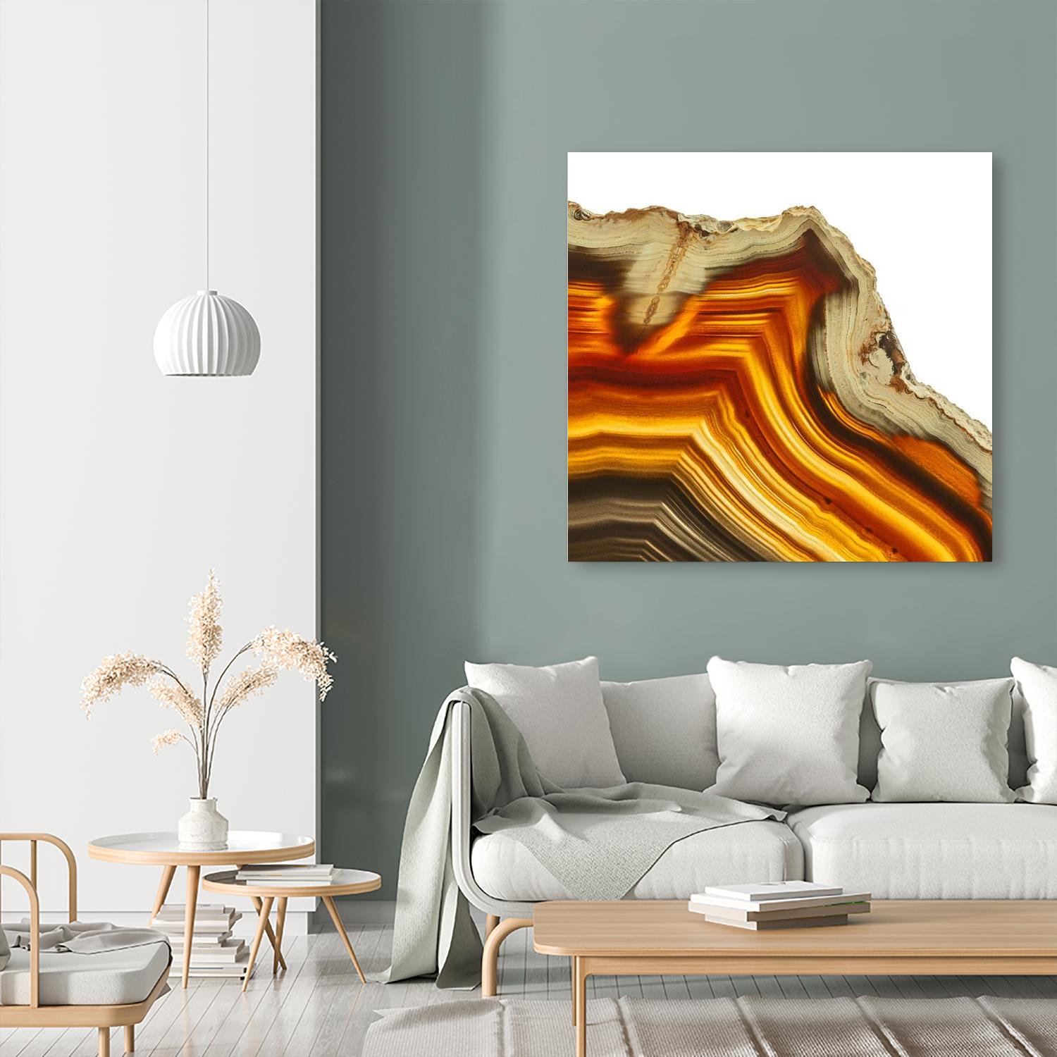 Cadmium Orange Agate A by GI ArtLab on GIANT ART - white abstract