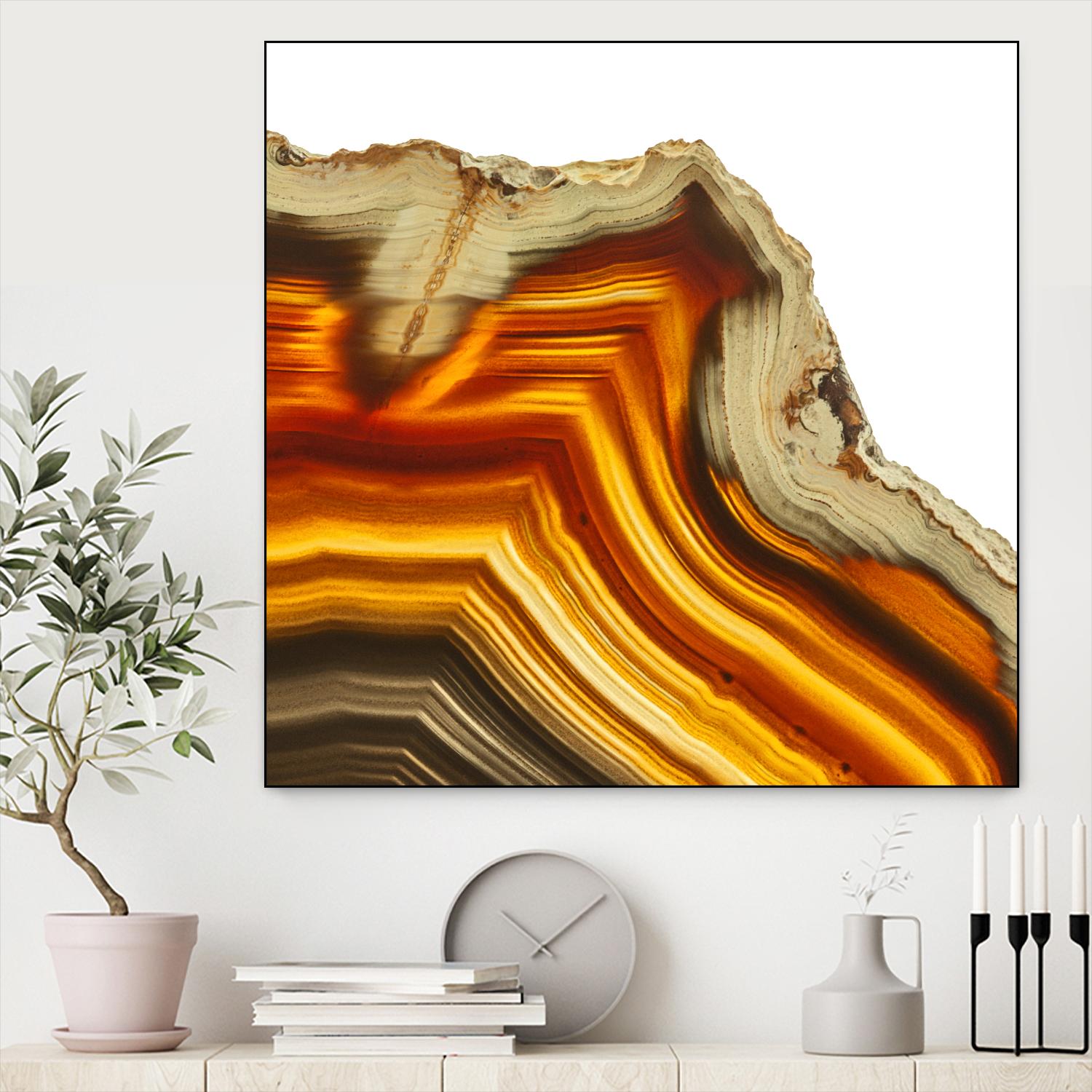 Cadmium Orange Agate A by GI ArtLab on GIANT ART - white abstract