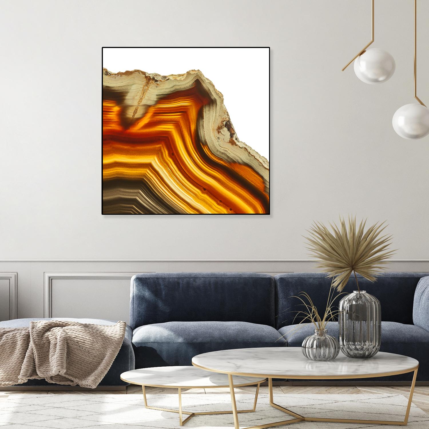 Cadmium Orange Agate A by GI ArtLab on GIANT ART - white abstract